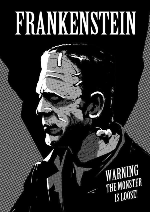 A3 Poster - Frankenstein Zwart/Wit