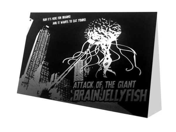 A3 Aluminium Print - Attack of the Giant Brainjellyfish